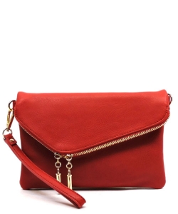 Faux Leather Clutch Purse 35261 - RED
